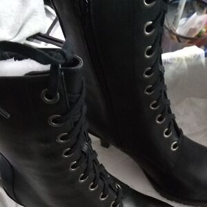 Chinese Laundry Black Lace-Up Boots